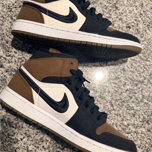 Nike High-Top Sneakers in Black, White, and Brown
